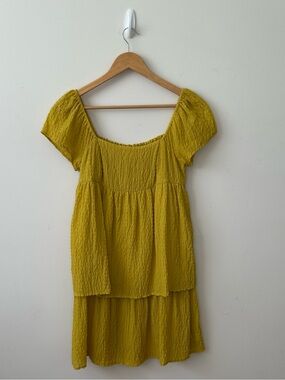 RTR Now Small Dress mustard  yellow short sleeve layered